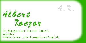 albert koczor business card